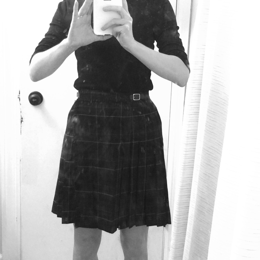 Wraparound tartan plaid kilt